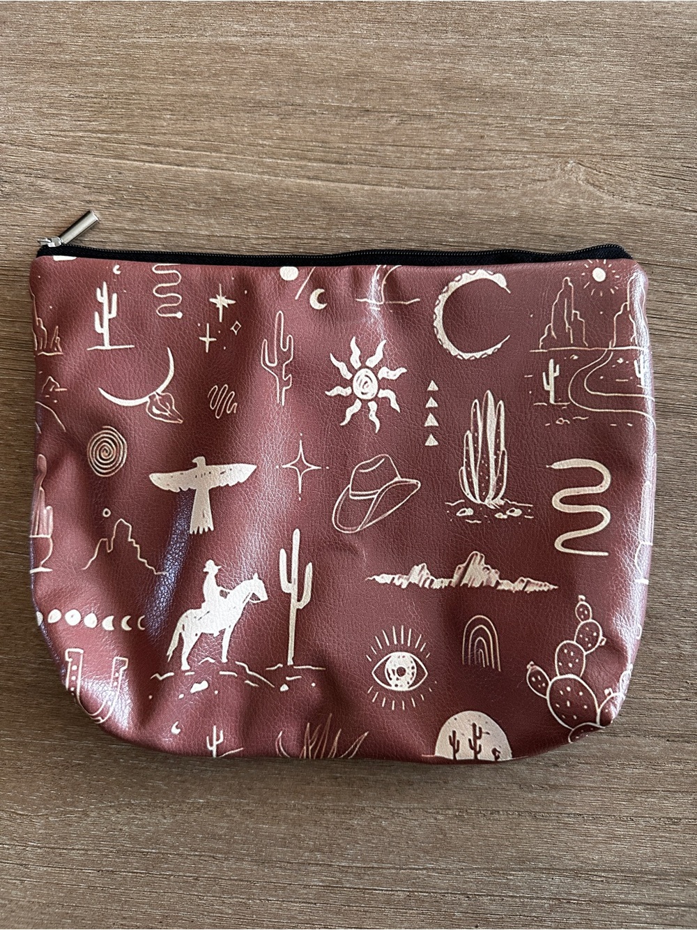 NEW Western Desert Print Zip Pouch